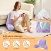 imageSasttie Reading Pillows for Sitting in Bed Adult Velvet Back Pillow Bed Sitting Up BackRest Support Cushion for Sit Up on Couch Sofa and Floor Dorm Essentials OekoTex Certified Dark GreyLavender