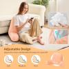 imageSasttie Reading Pillows for Sitting in Bed Adult Velvet Back Pillow Bed Sitting Up BackRest Support Cushion for Sit Up on Couch Sofa and Floor Dorm Essentials OekoTex Certified Dark GreyLight Salmon