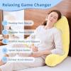 imageSasttie Reading Pillows for Sitting in Bed Adult Velvet Back Pillow Bed Sitting Up BackRest Support Cushion for Sit Up on Couch Sofa and Floor Dorm Essentials OekoTex Certified Dark GreyLight Yellow