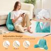 imageSasttie Reading Pillows for Sitting in Bed Adult Velvet Back Pillow Bed Sitting Up BackRest Support Cushion for Sit Up on Couch Sofa and Floor Dorm Essentials OekoTex Certified Dark GreyTeal Cyan