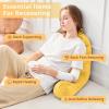 imageSasttie Reading Pillows for Sitting in Bed Adult Velvet Back Pillow Bed Sitting Up BackRest Support Cushion for Sit Up on Couch Sofa and Floor Dorm Essentials OekoTex Certified Dark GreyYellow