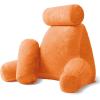 imageSasttie Reading Pillows for Sitting in Bed Adult Velvet Back Pillow Bed Sitting Up BackRest Support Cushion for Sit Up on Couch Sofa and Floor Dorm Essentials OekoTex Certified Dark GreyOrange