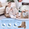 imageSasttie Reading Pillows for Sitting in Bed Adult Velvet Back Pillow Bed Sitting Up BackRest Support Cushion for Sit Up on Couch Sofa and Floor Dorm Essentials OekoTex Certified Dark GreyLight Brown