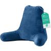imageSasttie Reading Pillows for Sitting in Bed Adult Velvet Back Pillow Bed Sitting Up BackRest Support Cushion for Sit Up on Couch Sofa and Floor Dorm Essentials OekoTex Certified Dark GreyNavy