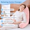 imageSasttie Reading Pillows for Sitting in Bed Adult Velvet Back Pillow Bed Sitting Up BackRest Support Cushion for Sit Up on Couch Sofa and Floor Dorm Essentials OekoTex Certified Dark GreyPink