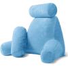 imageSasttie Reading Pillows for Sitting in Bed Adult Velvet Back Pillow Bed Sitting Up BackRest Support Cushion for Sit Up on Couch Sofa and Floor Dorm Essentials OekoTex Certified Dark GreyBlue