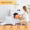 imageSasttie Reading Pillows for Sitting in Bed Adult Velvet Back Pillow Bed Sitting Up BackRest Support Cushion for Sit Up on Couch Sofa and Floor Dorm Essentials OekoTex Certified Dark GreyOrange