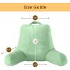 imageSasttie Reading Pillows for Sitting in Bed Adult Velvet Back Pillow Bed Sitting Up BackRest Support Cushion for Sit Up on Couch Sofa and Floor Dorm Essentials OekoTex Certified Dark GreyLight Green