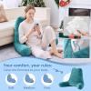 imageSasttie Reading Pillows for Sitting in Bed Adult Velvet Back Pillow Bed Sitting Up BackRest Support Cushion for Sit Up on Couch Sofa and Floor Dorm Essentials OekoTex Certified Dark GreyTeal Blue