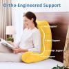imageSasttie Reading Pillows for Sitting in Bed Adult Velvet Back Pillow Bed Sitting Up BackRest Support Cushion for Sit Up on Couch Sofa and Floor Dorm Essentials OekoTex Certified Dark GreyYellow