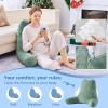 imageSasttie Reading Pillows for Sitting in Bed Adult Velvet Back Pillow Bed Sitting Up BackRest Support Cushion for Sit Up on Couch Sofa and Floor Dorm Essentials OekoTex Certified Dark GreySage