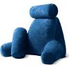 imageSasttie Reading Pillows for Sitting in Bed Adult Velvet Back Pillow Bed Sitting Up BackRest Support Cushion for Sit Up on Couch Sofa and Floor Dorm Essentials OekoTex Certified Dark GreyNavy