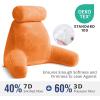 imageSasttie Reading Pillows for Sitting in Bed Adult Velvet Back Pillow Bed Sitting Up BackRest Support Cushion for Sit Up on Couch Sofa and Floor Dorm Essentials OekoTex Certified Dark GreyOrange