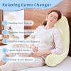 imageSasttie Reading Pillows for Sitting in Bed Adult Velvet Back Pillow Bed Sitting Up BackRest Support Cushion for Sit Up on Couch Sofa and Floor Dorm Essentials OekoTex Certified Dark GreyCream