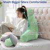 imageSasttie Reading Pillows for Sitting in Bed Adult Velvet Back Pillow Bed Sitting Up BackRest Support Cushion for Sit Up on Couch Sofa and Floor Dorm Essentials OekoTex Certified Dark GreyLight Green