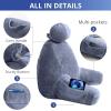 imageSasttie Reading Pillows for Sitting in Bed Adult Velvet Back Pillow Bed Sitting Up BackRest Support Cushion for Sit Up on Couch Sofa and Floor Dorm Essentials OekoTex Certified Dark GreyGrey Purple