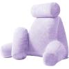 imageSasttie Reading Pillows for Sitting in Bed Adult Velvet Back Pillow Bed Sitting Up BackRest Support Cushion for Sit Up on Couch Sofa and Floor Dorm Essentials OekoTex Certified Dark GreyLavender