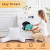 imageSasttie Reading Pillows for Sitting in Bed Adult Velvet Back Pillow Bed Sitting Up BackRest Support Cushion for Sit Up on Couch Sofa and Floor Dorm Essentials OekoTex Certified Dark GreyTeal Cyan
