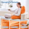 imageSasttie Reading Pillows for Sitting in Bed Adult Velvet Back Pillow Bed Sitting Up BackRest Support Cushion for Sit Up on Couch Sofa and Floor Dorm Essentials OekoTex Certified Dark GreyOrange