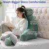 imageSasttie Reading Pillows for Sitting in Bed Adult Velvet Back Pillow Bed Sitting Up BackRest Support Cushion for Sit Up on Couch Sofa and Floor Dorm Essentials OekoTex Certified Dark GreySage