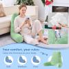 imageSasttie Reading Pillows for Sitting in Bed Adult Velvet Back Pillow Bed Sitting Up BackRest Support Cushion for Sit Up on Couch Sofa and Floor Dorm Essentials OekoTex Certified Dark GreyLight Green
