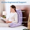 imageSasttie Reading Pillows for Sitting in Bed Adult Velvet Back Pillow Bed Sitting Up BackRest Support Cushion for Sit Up on Couch Sofa and Floor Dorm Essentials OekoTex Certified Dark GreyLavender