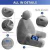 imageSasttie Reading Pillows for Sitting in Bed Adult Velvet Back Pillow Bed Sitting Up BackRest Support Cushion for Sit Up on Couch Sofa and Floor Dorm Essentials OekoTex Certified Dark GreyDark Grey