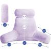 imageSasttie Reading Pillows for Sitting in Bed Adult Velvet Back Pillow Bed Sitting Up BackRest Support Cushion for Sit Up on Couch Sofa and Floor Dorm Essentials OekoTex Certified Dark GreyLavender