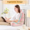 imageSasttie Reading Pillows for Sitting in Bed Adult Velvet Back Pillow Bed Sitting Up BackRest Support Cushion for Sit Up on Couch Sofa and Floor Dorm Essentials OekoTex Certified Dark GreyPeach Pink