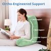 imageSasttie Reading Pillows for Sitting in Bed Adult Velvet Back Pillow Bed Sitting Up BackRest Support Cushion for Sit Up on Couch Sofa and Floor Dorm Essentials OekoTex Certified Dark GreyLight Green