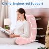 imageSasttie Reading Pillows for Sitting in Bed Adult Velvet Back Pillow Bed Sitting Up BackRest Support Cushion for Sit Up on Couch Sofa and Floor Dorm Essentials OekoTex Certified Dark GreyPink
