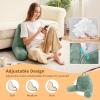 imageSasttie Reading Pillows for Sitting in Bed Adult Velvet Back Pillow Bed Sitting Up BackRest Support Cushion for Sit Up on Couch Sofa and Floor Dorm Essentials OekoTex Certified Dark GreySage