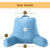 imageSasttie Reading Pillows for Sitting in Bed Adult Velvet Back Pillow Bed Sitting Up BackRest Support Cushion for Sit Up on Couch Sofa and Floor Dorm Essentials OekoTex Certified Dark GreyBlue