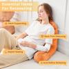 imageSasttie Reading Pillows for Sitting in Bed Adult Velvet Back Pillow Bed Sitting Up BackRest Support Cushion for Sit Up on Couch Sofa and Floor Dorm Essentials OekoTex Certified Dark GreyOrange