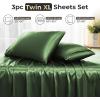 imageSasttie Satin Sheets Queen Size  4 Pieces Luxury Soft Pink Silky Bed Sheets Set with Pillowcases  Smooth SilkLike Satin Fabric Reinforced 14 Inches Pocket OekoTex CertifiedGreen