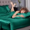 imageSasttie Satin Sheets Queen Size  4 Pieces Luxury Soft Pink Silky Bed Sheets Set with Pillowcases  Smooth SilkLike Satin Fabric Reinforced 14 Inches Pocket OekoTex CertifiedEmerald Green