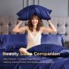 imageSasttie Satin Sheets Queen Size  4 Pieces Luxury Soft Pink Silky Bed Sheets Set with Pillowcases  Smooth SilkLike Satin Fabric Reinforced 14 Inches Pocket OekoTex CertifiedNavy