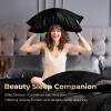 imageSasttie Satin Sheets Queen Size  4 Pieces Luxury Soft Pink Silky Bed Sheets Set with Pillowcases  Smooth SilkLike Satin Fabric Reinforced 14 Inches Pocket OekoTex CertifiedBlack