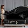 imageSasttie Satin Sheets Queen Size  4 Pieces Luxury Soft Pink Silky Bed Sheets Set with Pillowcases  Smooth SilkLike Satin Fabric Reinforced 14 Inches Pocket OekoTex CertifiedBlack
