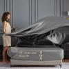 imageSasttie Satin Sheets Queen Size  4 Pieces Luxury Soft Pink Silky Bed Sheets Set with Pillowcases  Smooth SilkLike Satin Fabric Reinforced 14 Inches Pocket OekoTex CertifiedDark Grey