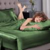 imageSasttie Satin Sheets Queen Size  4 Pieces Luxury Soft Pink Silky Bed Sheets Set with Pillowcases  Smooth SilkLike Satin Fabric Reinforced 14 Inches Pocket OekoTex CertifiedGreen