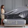 imageSasttie Satin Sheets Queen Size  4 Pieces Luxury Soft Pink Silky Bed Sheets Set with Pillowcases  Smooth SilkLike Satin Fabric Reinforced 14 Inches Pocket OekoTex CertifiedLight Grey