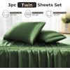 imageSasttie Satin Sheets Queen Size  4 Pieces Luxury Soft Pink Silky Bed Sheets Set with Pillowcases  Smooth SilkLike Satin Fabric Reinforced 14 Inches Pocket OekoTex CertifiedGreen
