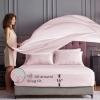 imageSasttie Satin Sheets Queen Size  4 Pieces Luxury Soft Pink Silky Bed Sheets Set with Pillowcases  Smooth SilkLike Satin Fabric Reinforced 14 Inches Pocket OekoTex CertifiedPink
