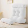 imageSasttie Wedge Pillow Set 2PCS Reading Pillow for Sitting Bed Wedge Pillow Headborad for Sleeping After Surgery Acid Reflux Leg and Back Support with Neck Cushion 23quotx115quotx23quot Dark GreyWhite