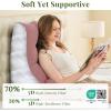 imageSasttie Wedge Pillow Set 2PCS Reading Pillow for Sitting Bed Wedge Pillow Headborad for Sleeping After Surgery Acid Reflux Leg and Back Support with Neck Cushion 23quotx115quotx23quot Dark GreyPink