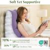 imageSasttie Wedge Pillow Set 2PCS Reading Pillow for Sitting Bed Wedge Pillow Headborad for Sleeping After Surgery Acid Reflux Leg and Back Support with Neck Cushion 23quotx115quotx23quot Dark GreyLavender