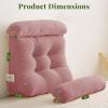 imageSasttie Wedge Pillow Set 2PCS Reading Pillow for Sitting Bed Wedge Pillow Headborad for Sleeping After Surgery Acid Reflux Leg and Back Support with Neck Cushion 23quotx115quotx23quot Dark GreyPink