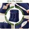 imageSasttie Wedge Pillow Set 2PCS Reading Pillow for Sitting Bed Wedge Pillow Headborad for Sleeping After Surgery Acid Reflux Leg and Back Support with Neck Cushion 23quotx115quotx23quot Dark GreyNavy