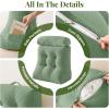 imageSasttie Wedge Pillow Set 2PCS Reading Pillow for Sitting Bed Wedge Pillow Headborad for Sleeping After Surgery Acid Reflux Leg and Back Support with Neck Cushion 23quotx115quotx23quot Dark GreySage